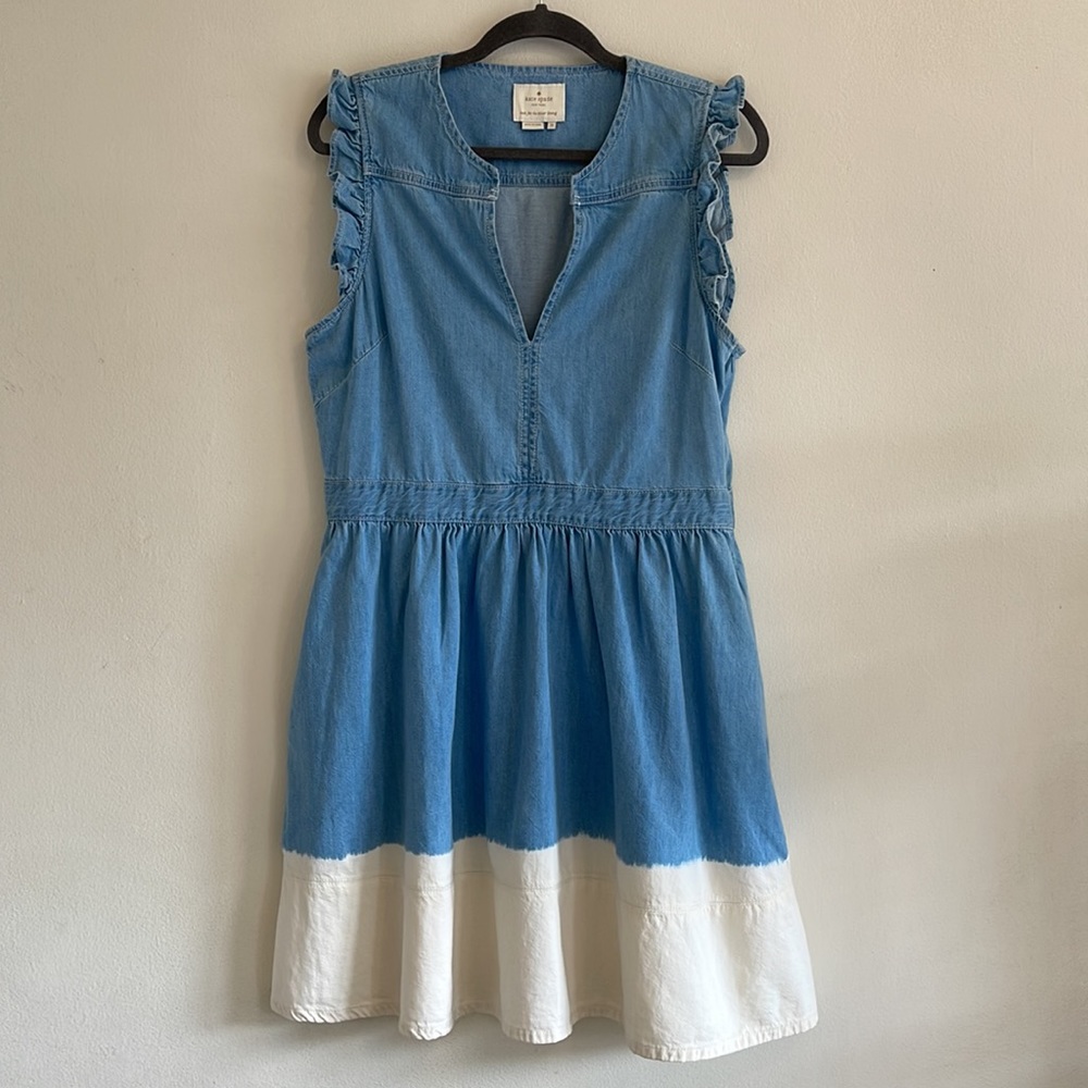 Kate Spade Dip Dye Denim Dress | Size 12 - Picture 6 of 16